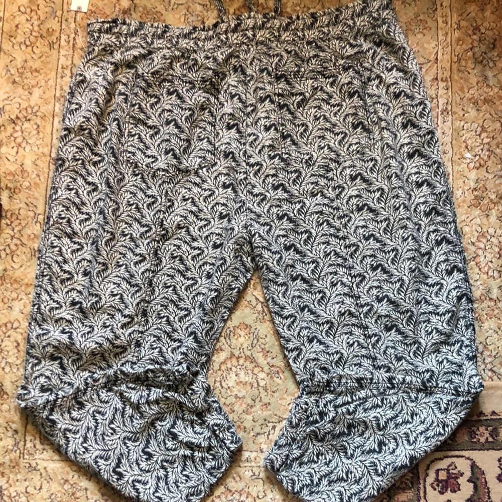 ANTHROPOLOGIE 2X Jogger Linen PALM PRINT $98 NEW